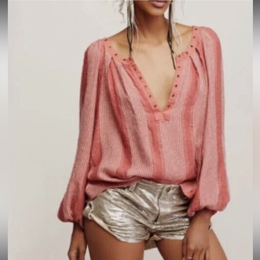 Free People Sz S Against All Odds Desert Sun Blouse